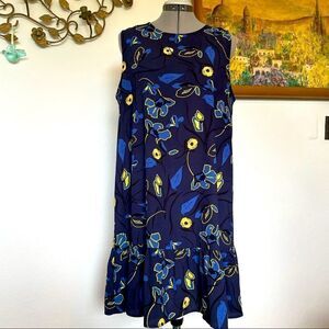 Nordstrom Halogen navy abstract floral dress large
